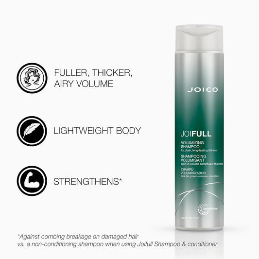 Joico Joifull Volumizing Shampoo | For Fine, Thin Hair | Add Instant Body | Long-Lasting Fullness | For Thicker Bouncier Hair | Boost Shine | With Lotus Flower & Bamboo Extract