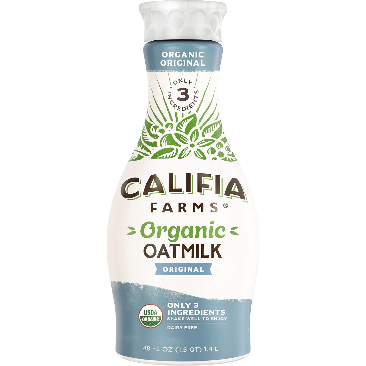 Califia Farms - Organic Original Oat Milk, 48 Oz, Dairy Free, Plant Based, Vegan, Non Gmo, Usda Organic Milk