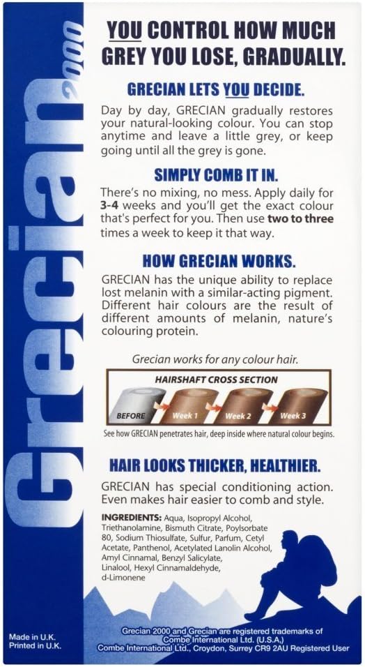 Grecian 2000 Hair Colour Lotion With Conditioner, Removes Grey, Gradually Restores Natural Looking Colour, 125 Ml