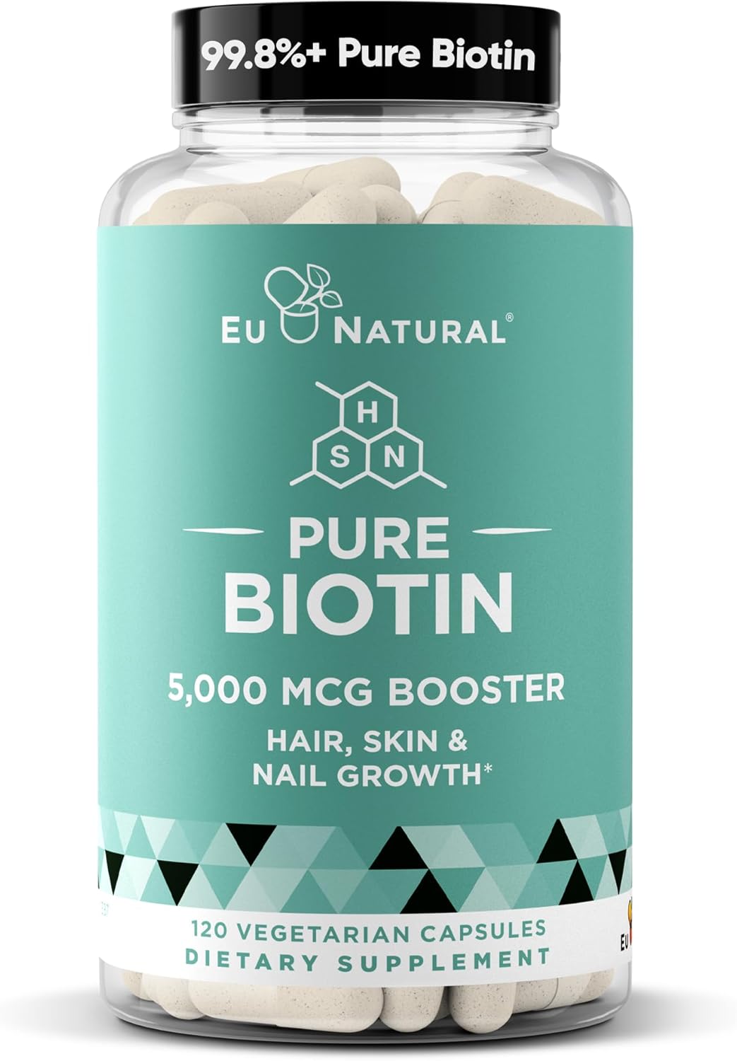 Biotin 5000 Mcg Hair Skin Nails Supplement – High-Potency Hair Growth Vitamins For Women & Men – Provide Powerful Support For Healthy Hair, Stronger Nails And Glowing Skin – 120 Vegan Soft Capsules