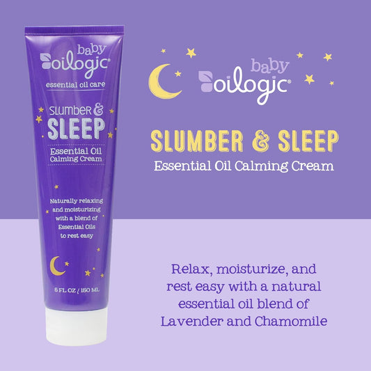 Oilogic Baby Lotion - Slumber & Sleep Calming Cream for Babies & Toddlers - Relaxing & Moisturizing with 100% Pure & Natural Essential Oil Blend - Lavender and Chamomile Oil