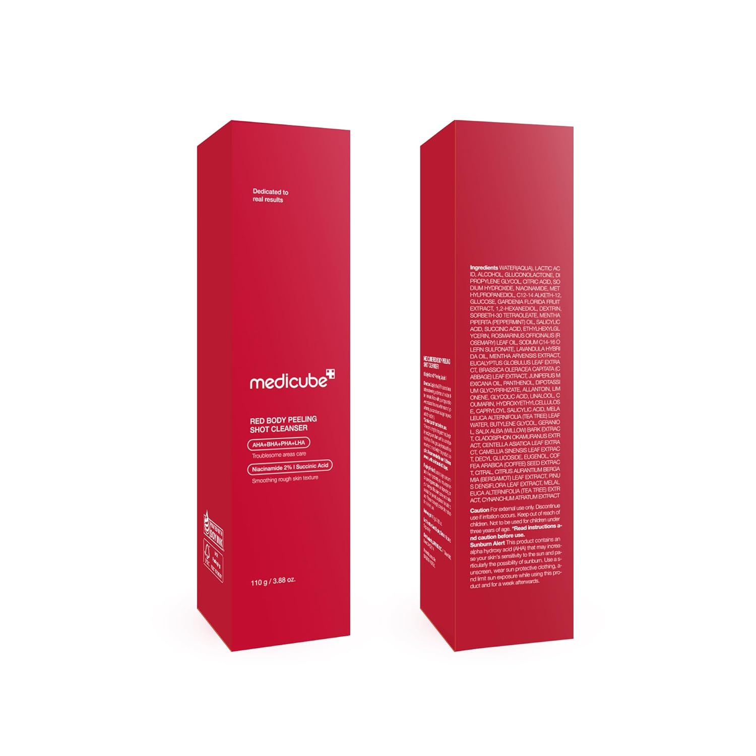 Medicube Red Body Peeling Shot Cleanser, Wash-Off Exfoliant For Bacne, Redness Relief, Dead Skin Remover, AHA+BHA+PHA+LHA, Best for Breakout-Prone Skin, Korean Skincare : Beauty & Personal Care