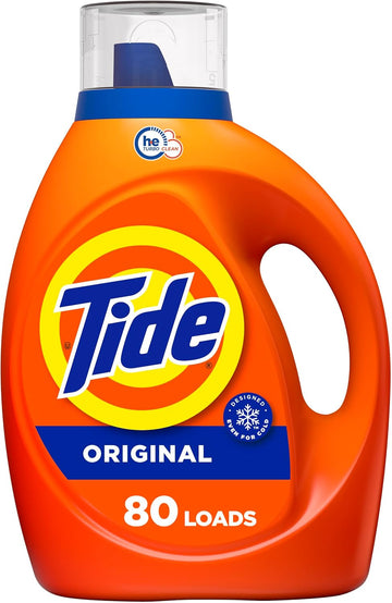 Tide Liquid Laundry Detergent, He Compatible, Original Scent, 80 Loads, 105 Fl Oz