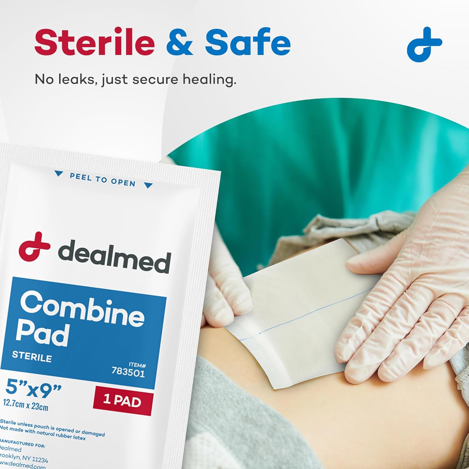 Dealmed Abdominal Combine Pads | Individually Wrapped, Absorbent, Latex-Free, Non Adherent | Abdominal Pads for Wound Care, Drainage, First Aid Kit | Sterile ABD Pads 5x9 in | 20/Box (Case of 20) : Health & Household