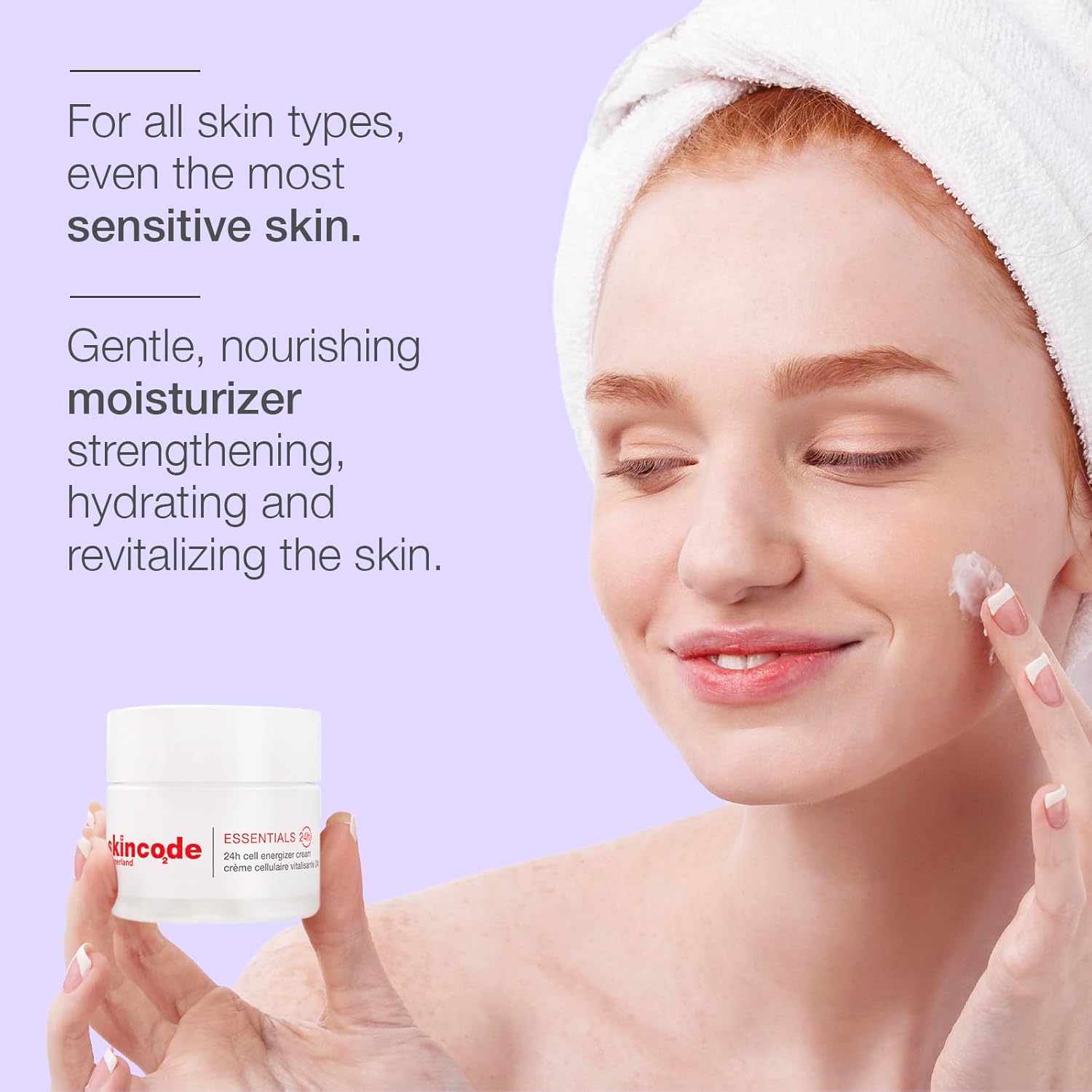 Skincode Essentials 24H Cell Energizer Cream - Anti-Aging Rich Moisturizer, Stimulates Cell Renewal With Cm-Glucan, Vitamin C & E, Suitable For Sensitive Skin, (1.7 Oz / 50 Ml) : Beauty & Personal Care