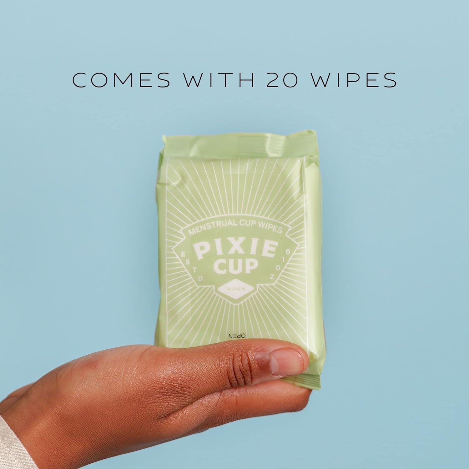 Menstrual Cup Wipes - On The Go Public Bathroom Feminine Wipes - Safe On Period Cups & Menstrual discs - Biodegradable, Flushable, Ph Balanced (20 Count) : Health & Household