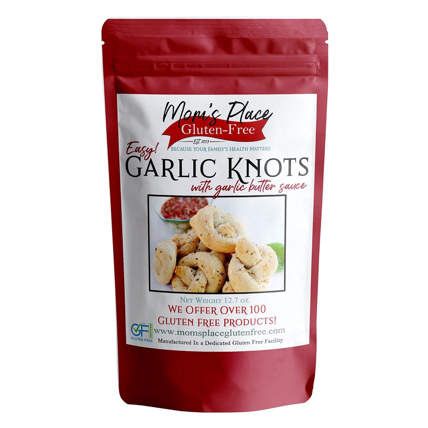 Mom's Place Gluten Free Garlic Knots Mix with Garlic Butter Sauce