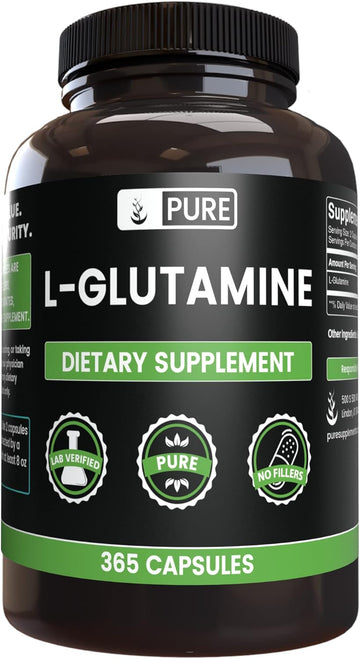 Pure Original Ingredients L-Glutamine (365 Capsules) No Magnesium Or Rice Fillers, Always Pure, Lab Verified