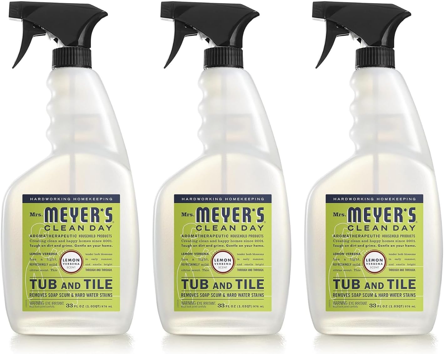 Mrs. Meyer'S Clean Day Tub And Tile Cleaner, Lemon Verbena, 33 Fluid Ounce (Pack Of 3)