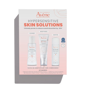 Avène Hypersensitive Skin Starter Kit, Complete Hypersensitive Skin Care Routine, Cream, Cleanser, And Spray