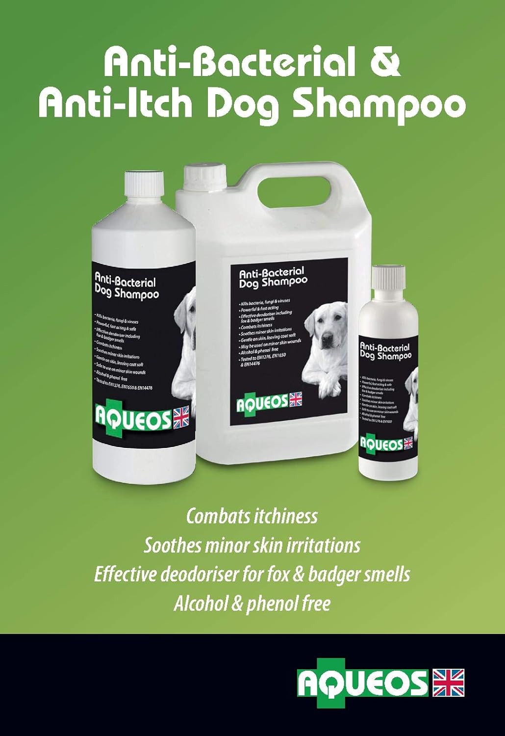 Aqueos Dog Shampoo | Antibacterial, Antiviral & Antifungal | Anti-Itch | Smelly Dogs | Itchy Dogs | Skin Irritations | Skin Soothing | 200 ml : Amazon.co.uk: Pet Supplies