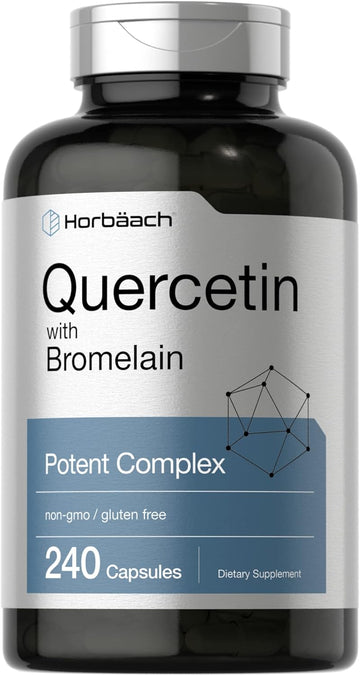 Horbäach Quercetin with Bromelain Supplement | 240 Capsules | Non-GMO and Gluten Free