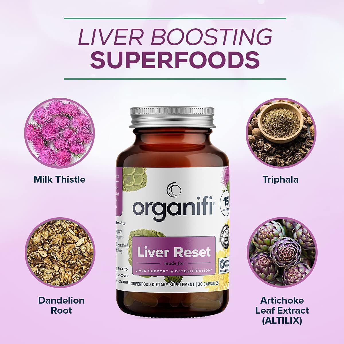 Buy Organifi - Liver Reset - Liver Detox - Digestive And Immune Support - Promotes Cellular Energy Production, 30 Capsules On  Free Shipping On Qualified Orders