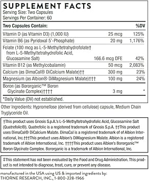 Thorne Advanced Bone Support‡ - (Formerly Oscap) - Bone Health Supplement With Calcium And Vitamin D - 120 Capsules