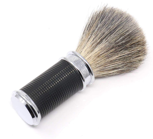 Edwin Jagger Black/Chrome 3D Diamond Shaving Brush, Pure Badger : Beauty & Personal Care