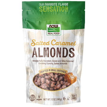 Now Foods, Salted Caramel Almonds, Dry Roasted, Crafted In Small Batches, 12-Ounce (340 G)