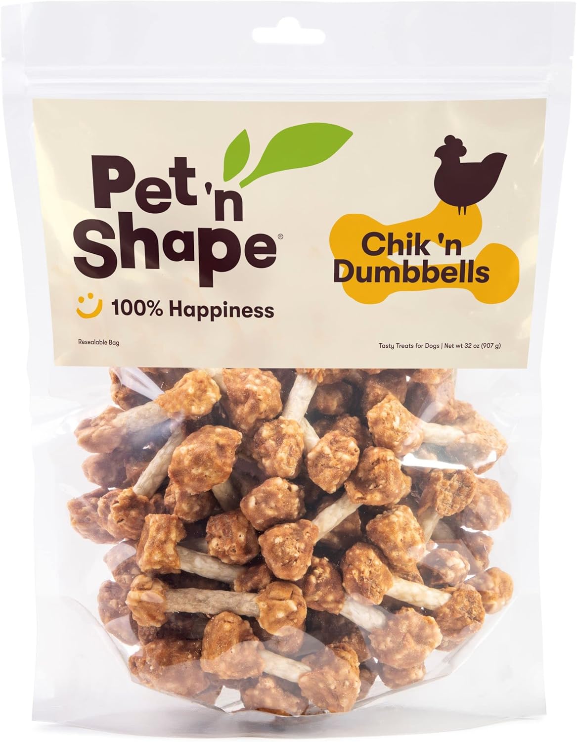 Pet 'N Shape Chik 'N Rice Dumbbells - All Natural Dog Treats, Chicken, 32 Oz
