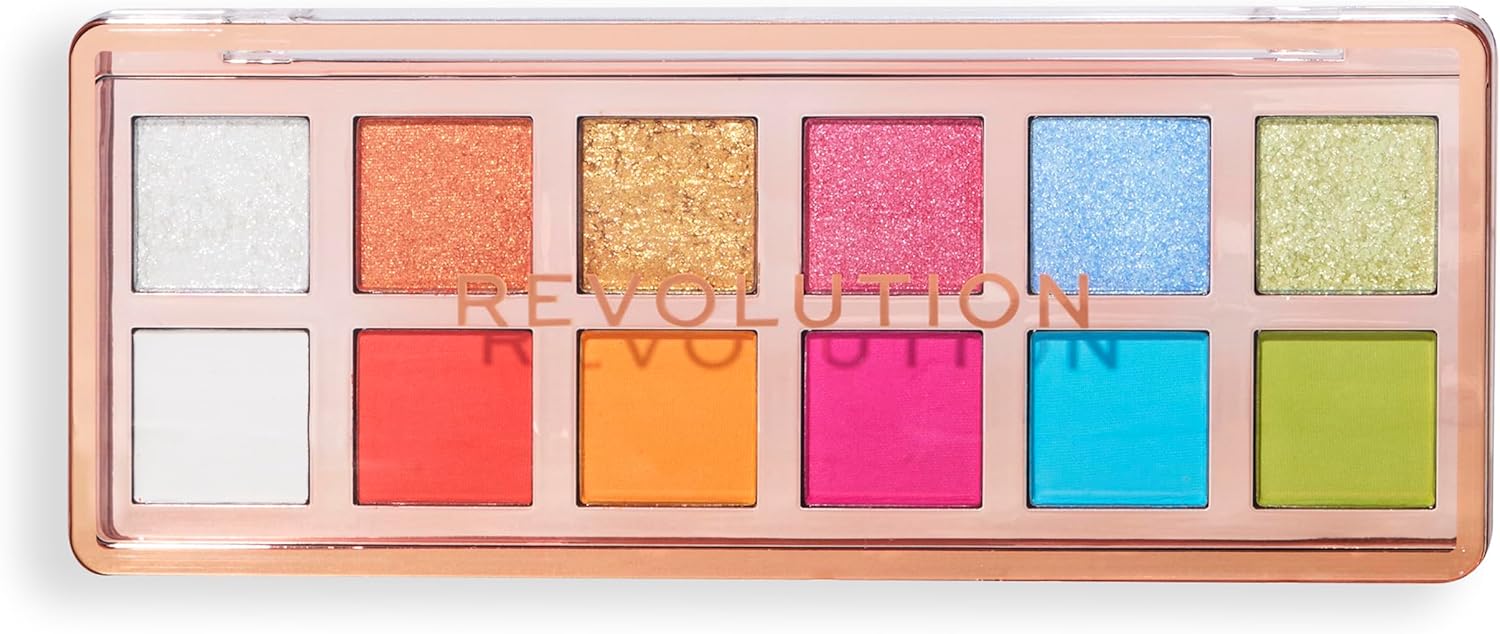 Revolution, The Vibrant Icon Brights Palette, 12 Pigmented Cream, Matte & Shimmer Makeup Shades, Blendable & Compact Formula, Vegan & Cruelty-Free : Amazon.co.uk: Beauty