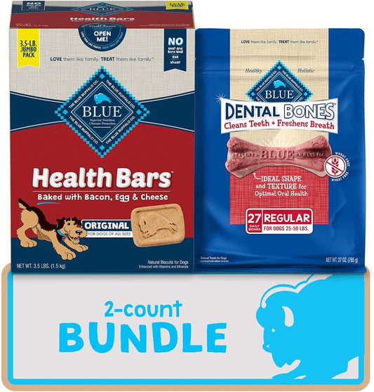 Blue Buffalo Health Bars And Dental Bones Dog Treats Variety Bundle