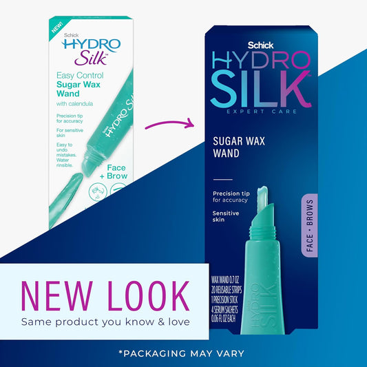 Schick Hydro Silk Sugar Wax Wand | Soft Eyebrow,Lip Wax Pen, Face Hair Removal Depilatory Wax