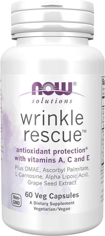 NOW Solutions, Wrinkle Rescue? Capsules, Targeted Blend with Vitamins A, C and E, 60 Capsules