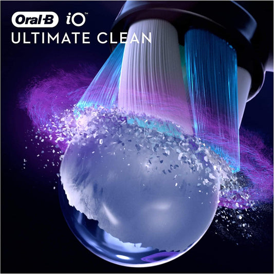 Oral-B Io Ultimate Clean Original Electric Toothbrush Head, Twisted & Angled Bristles For Deeper Plaque Removal, Pack Of 6 Toothbrush Heads, Suitable For Mailbox, White
