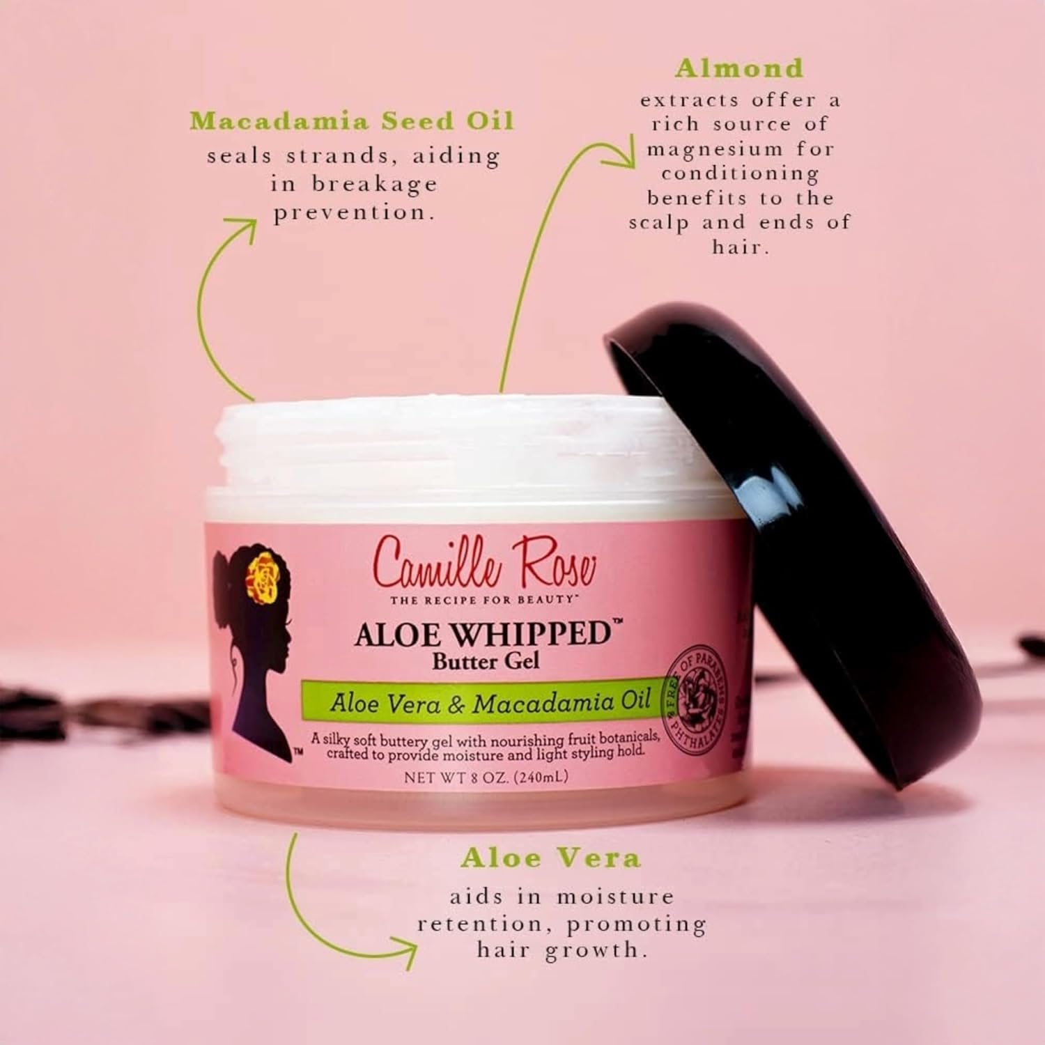 Camille Rose Aloe Whipped Butter Hair Styling Gel, All Curl Types, Style and Nourish, Aloe Vera and Macadamia Oil, 240 ml (Pack of 1) : Amazon.co.uk: Beauty