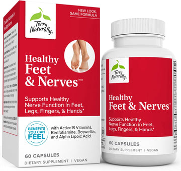 Terry Naturally Healthy Feet & Nerves - 60 Capsules - Supports Healthy Nerve Function - Non-Gmo, Vegan, Gluten Free - 30 Servings