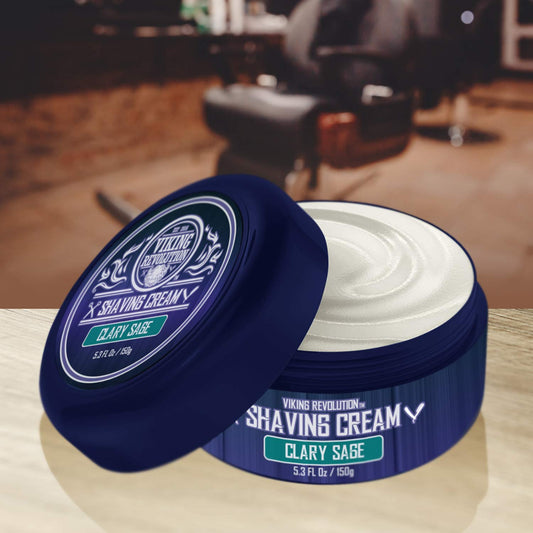 Luxury Shaving Cream Clary Sage Scent - Soft, Smooth & Silky Shaving Soap - Rich Lather For The Smoothest Shave - 5.3Oz