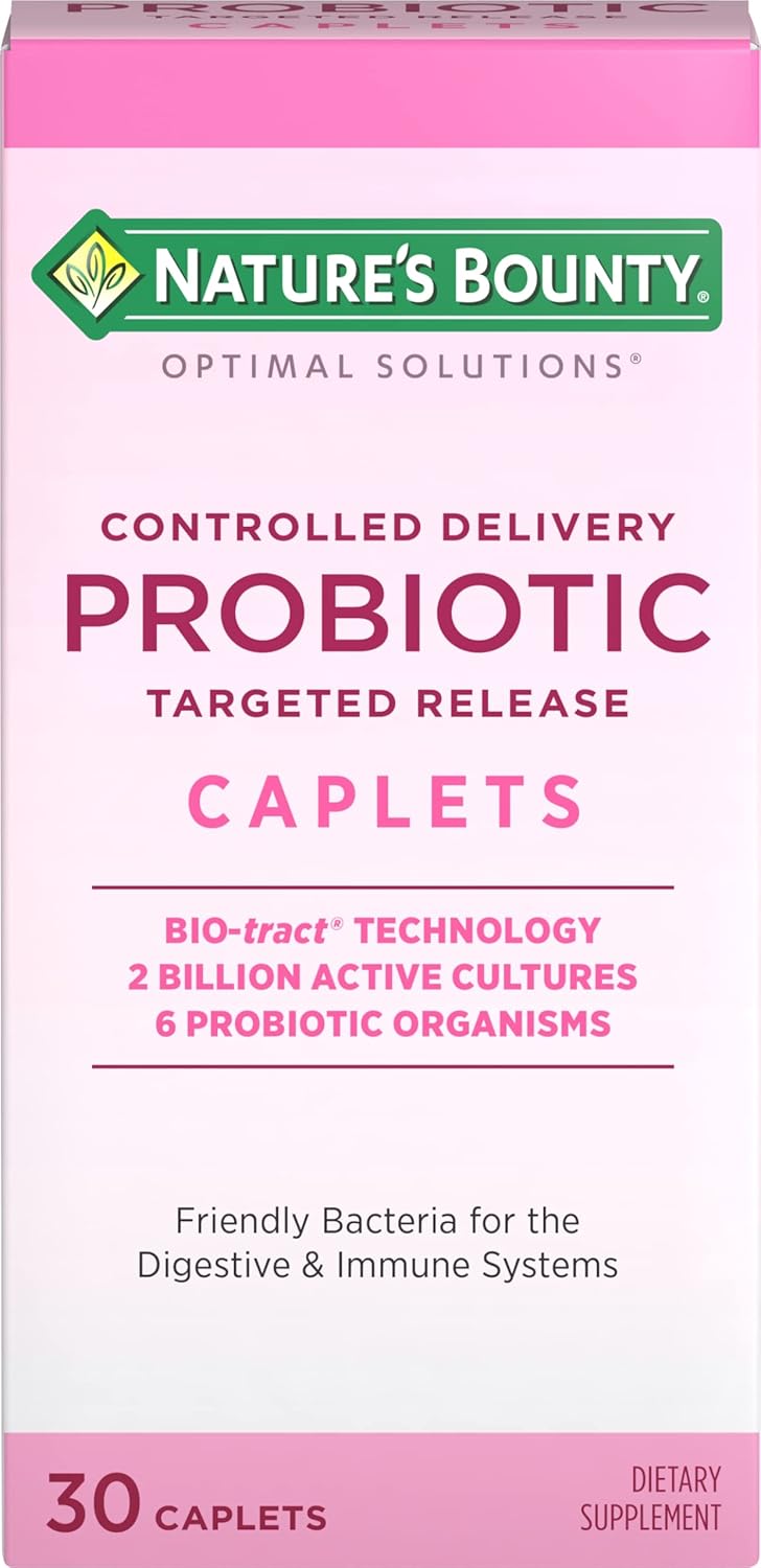 Nature'S Bounty Probiotic, Controlled Delivery Dietary Supplement, Supports Digestive,Intestinal And Immune Health, 30 Caplets