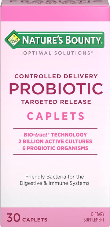 Nature'S Bounty Probiotic, Controlled Delivery Dietary Supplement, Supports Digestive,Intestinal And Immune Health, 30 Caplets