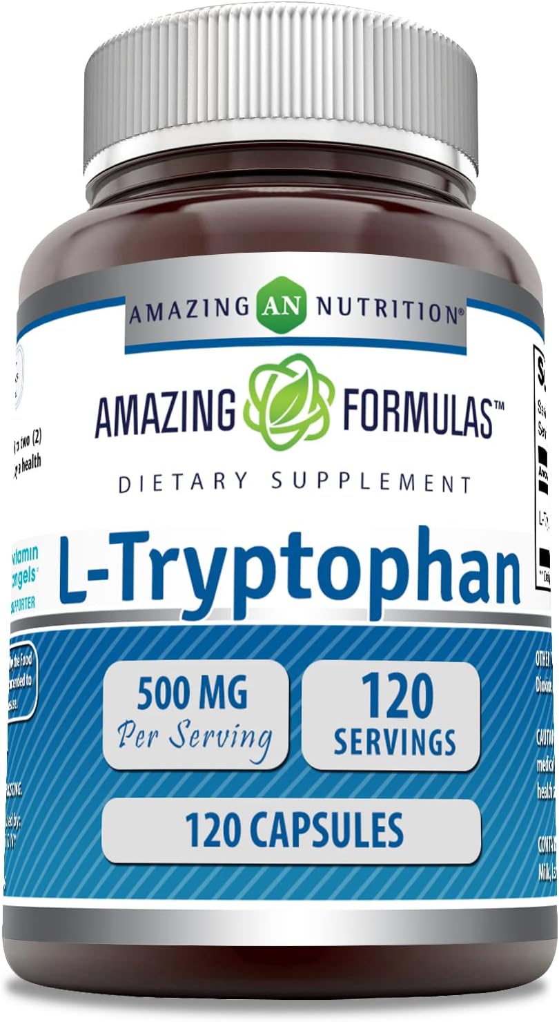 Amazing Formulas L-Tryptophan Supplement | 500 Mg | 240 Capsules | Non-Gmo | Gluten Free | Made In Usa : Health & Household