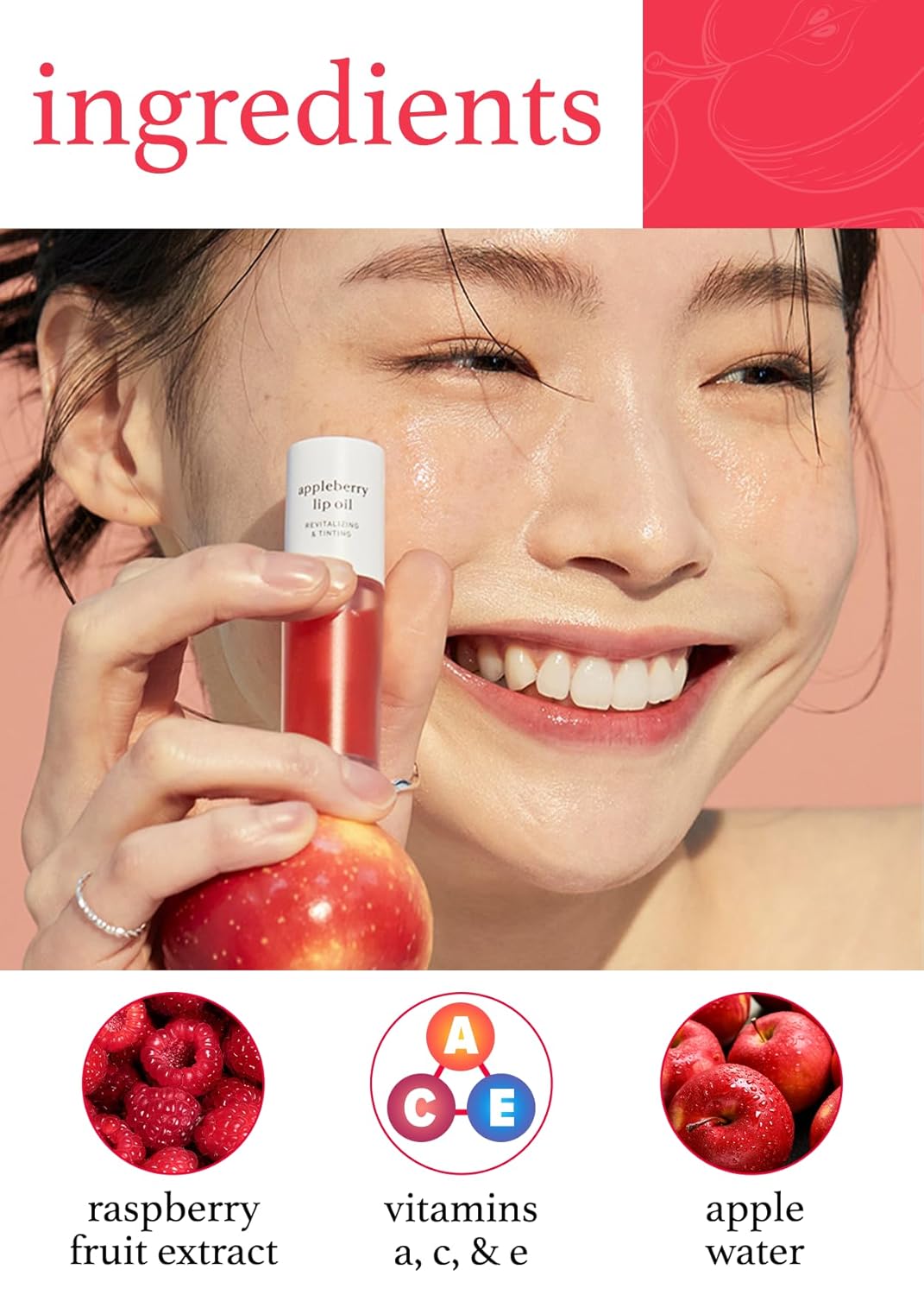 Nooni Korean Vegan Lip Oil - Appleberry, 0.12 Fl Oz + Korean Lip Oil - Appleblacktea, 0.12 Fl Oz Bundle