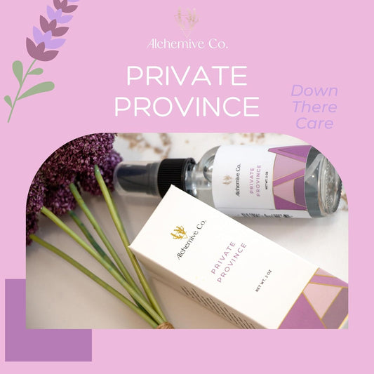 Private Province Organic Feminine Refreshing Spray | Intimate Deodorant & Freshening Mist with Geranium & Lavender Scents - 2 oz Bottle