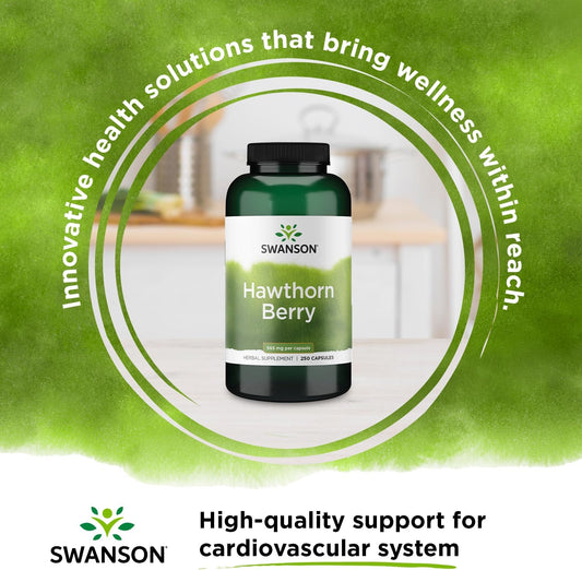 Swanson Hawthorn Berry - Antioxidant, Circulation Support (250 Capsules, 565 Mg Each)