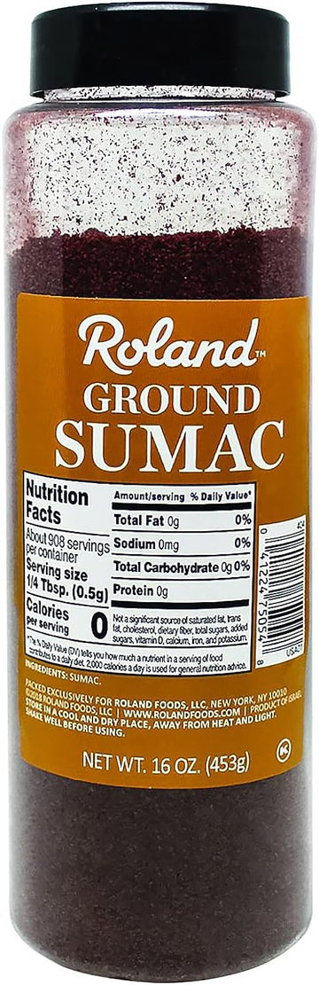 Roland Foods Ground Sumac, Specialty Imported Food, 16-Ounce Bottle