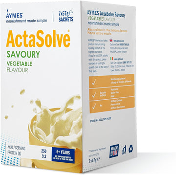 Aymes - Actasolve Savoury - 42 Servings - Chicken - Soup-Style Nutritional Powder - Gluten Free - Suitable For Adults And Children Aged 3+