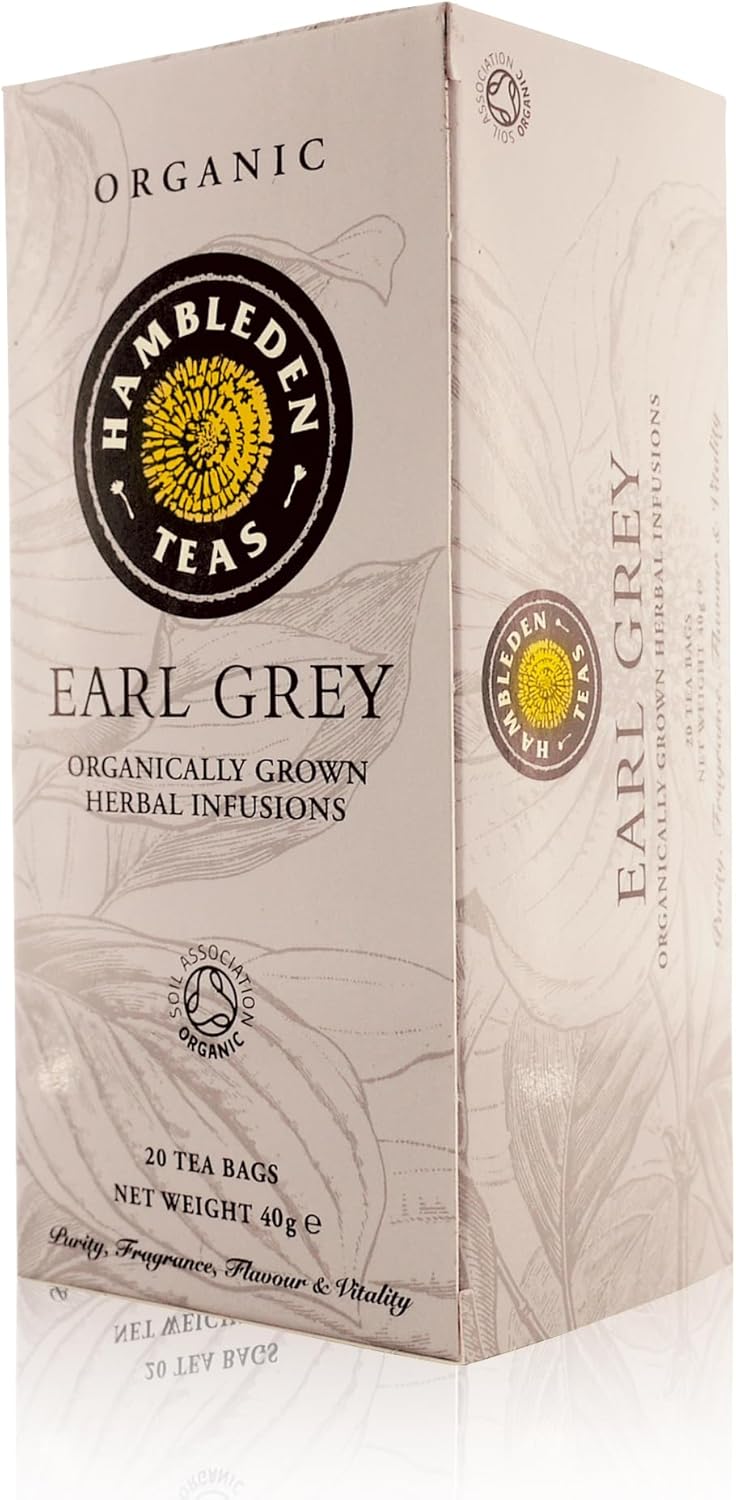 Hambleden Teas Organic Earl Grey Teabags (Pack Of 6, Total 120 Teabags)