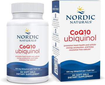 Nordic Naturals Nordic Coq10 Ubiquinol - 60 Mini Soft Gels - 100 Mg Coenzyme Q10 (Coq10) Ubiquinol - Heart & Brain Health, Cellular Energy Production, Antioxidant Support - Non-Gmo - 60 Servings