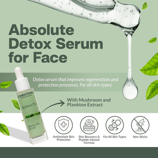 Chistina Biophyto Absolute Detox Face Serum - 30Ml - Cell Renewal Antioxidant Serum For Face - Suitable For Combination, Dry, Normal, Oily And Sensitive Skin Types