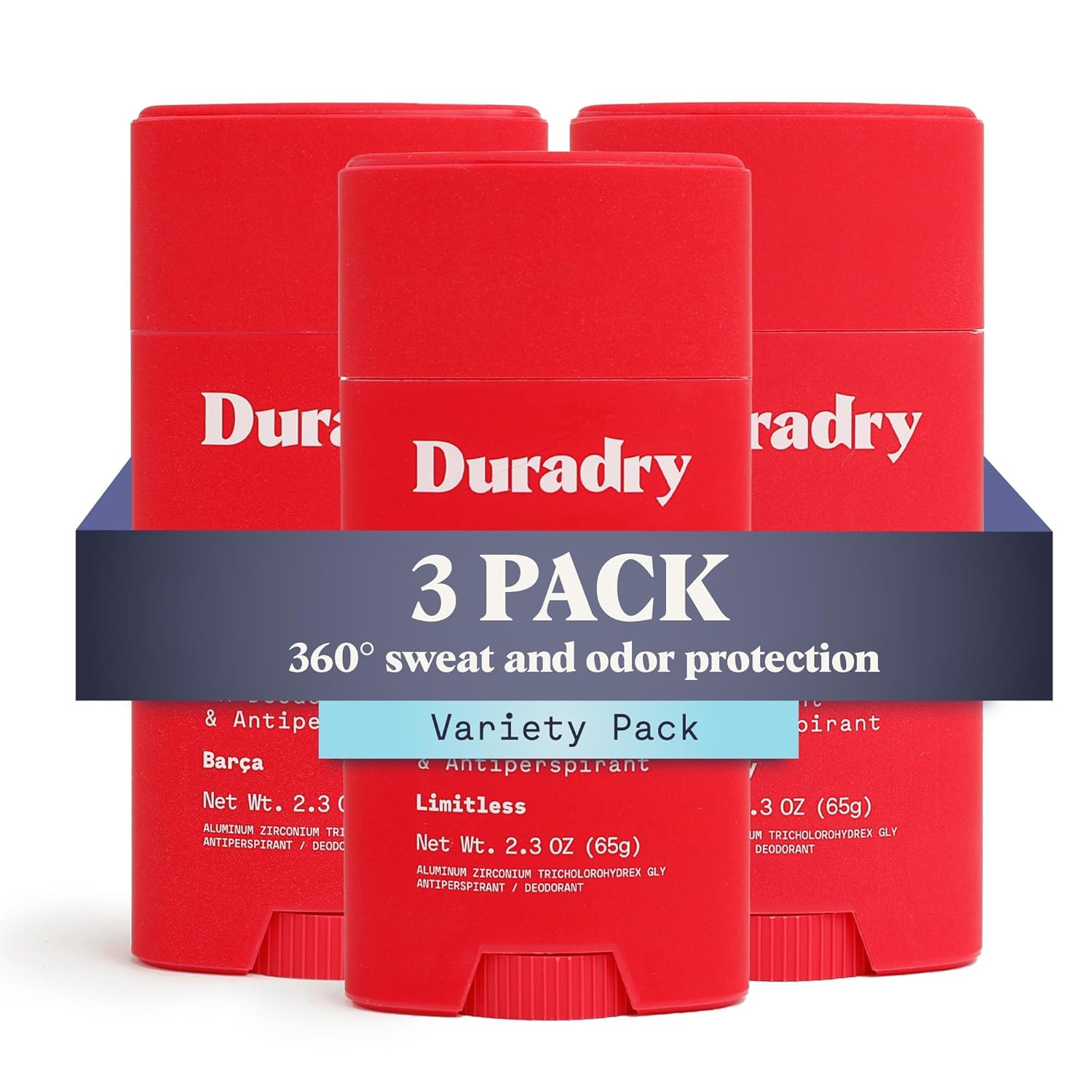 Duradry Am Deodorant & Antiperspirant - Prescription Strength Deodorant For Hyperhidrosis, Antiperspirant For Women & Men, Armpit Sweat Protection, Silicone-Free -Barca, Clear Sky, Limitless, 2.3 Oz