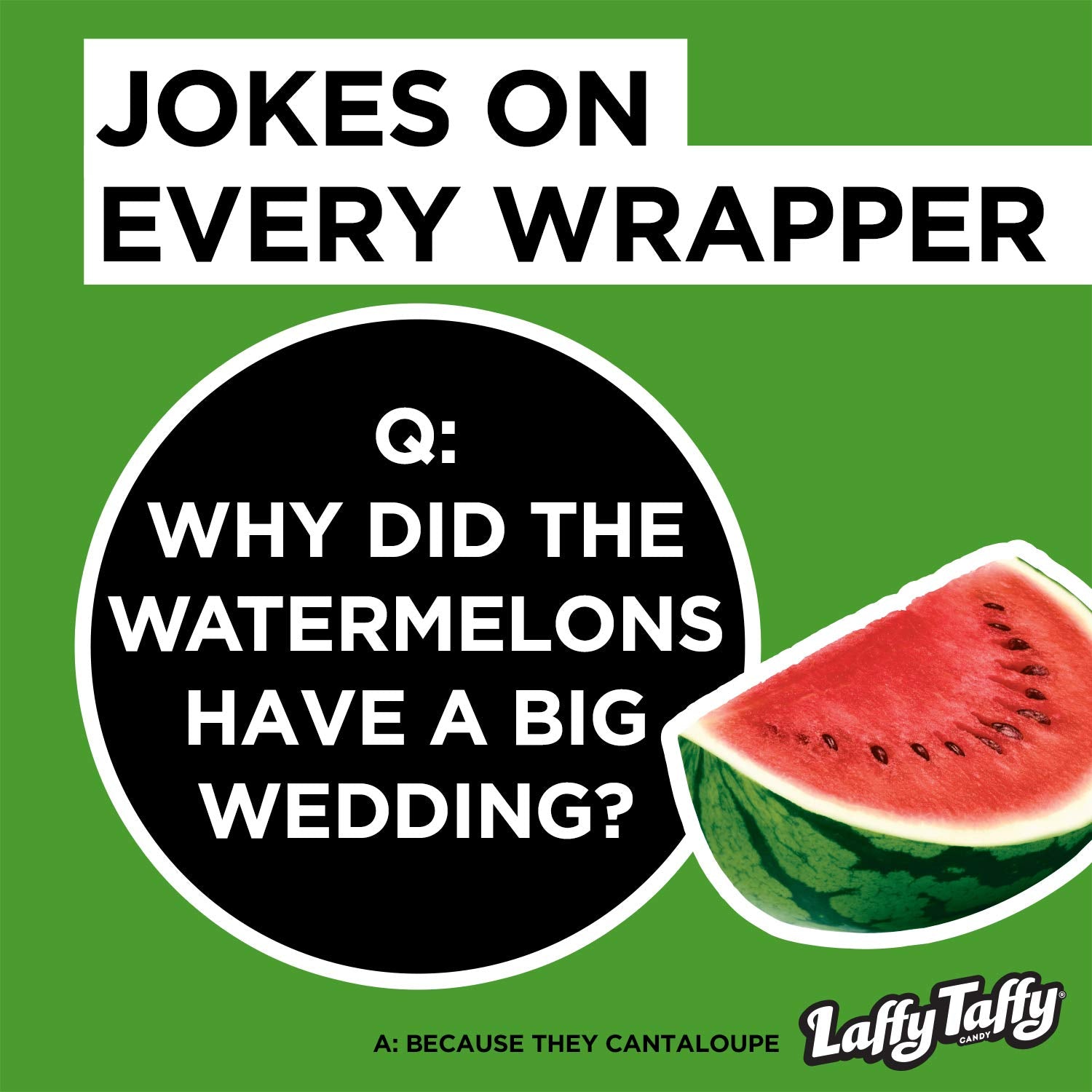 Laffy Taffy Candy, Stretchy And Tangy, Watermelon Flavor, 1.5 Ounce Bars (Pack Of 24)