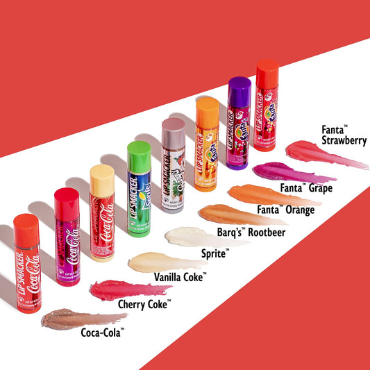 Lip Smacker Coca-Cola Flavored Balm - 8 Moisturizing Lip Balms, Hydrating & Protecting, Fun Assortment - Vegan - Coca Cola Collection