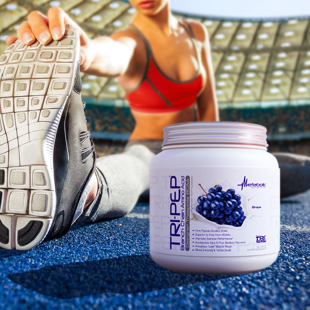 Metabolic Nutrition - Tripep - Tri-Peptide Branch Chain Amino Acid, Bcaa Powder, Pre Intra Post Workout Supplement, Lemonade, 400 Grams (40 Servings) : Health & Household