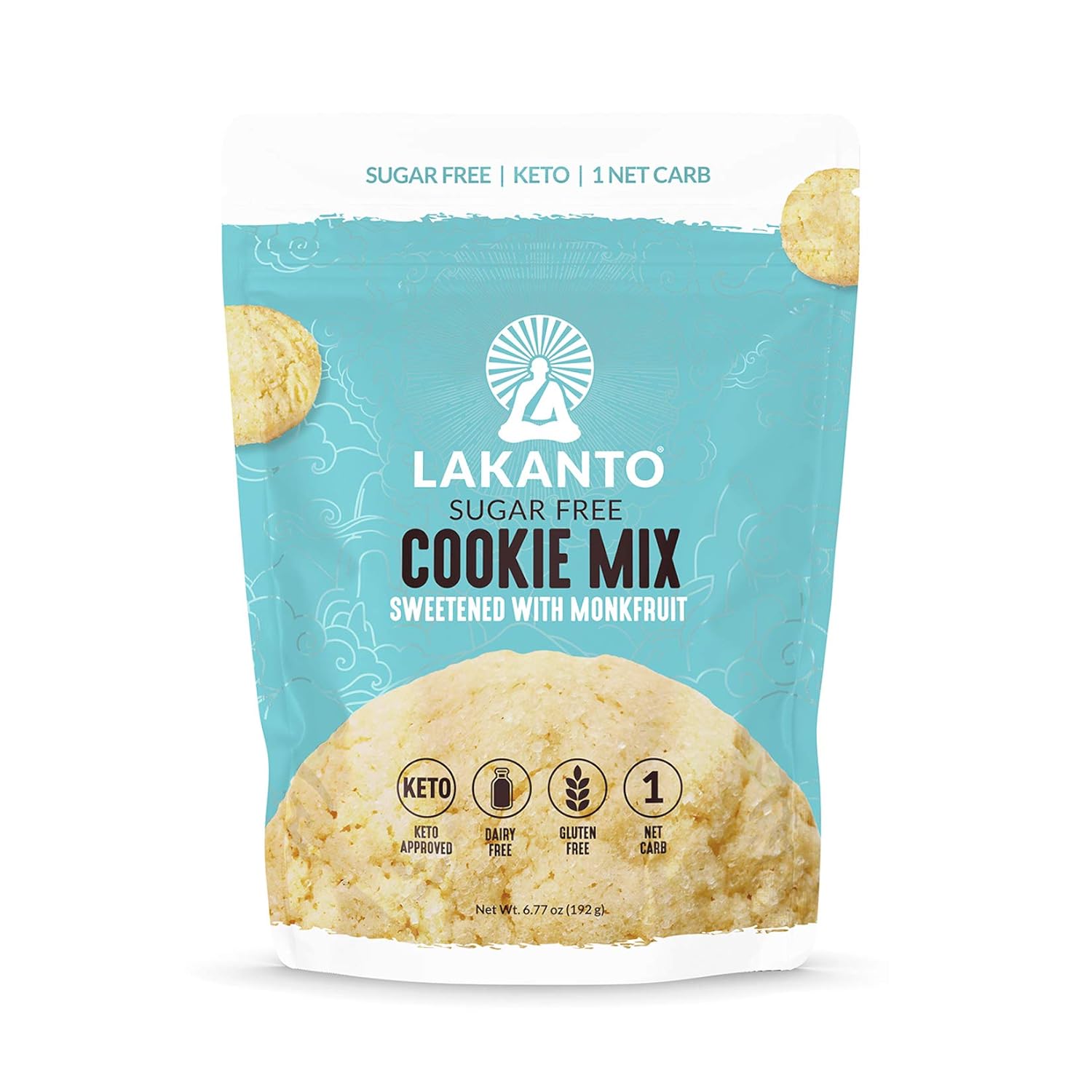 Lakanto Sugar Free Cookie Mix - Monk Fruit Sweetener, 1g Net Carb, Gluten Free, Dairy Free, Keto Diet Friendly, Delicious Snack, Almond Flour, Baking Mix (12 Servings)