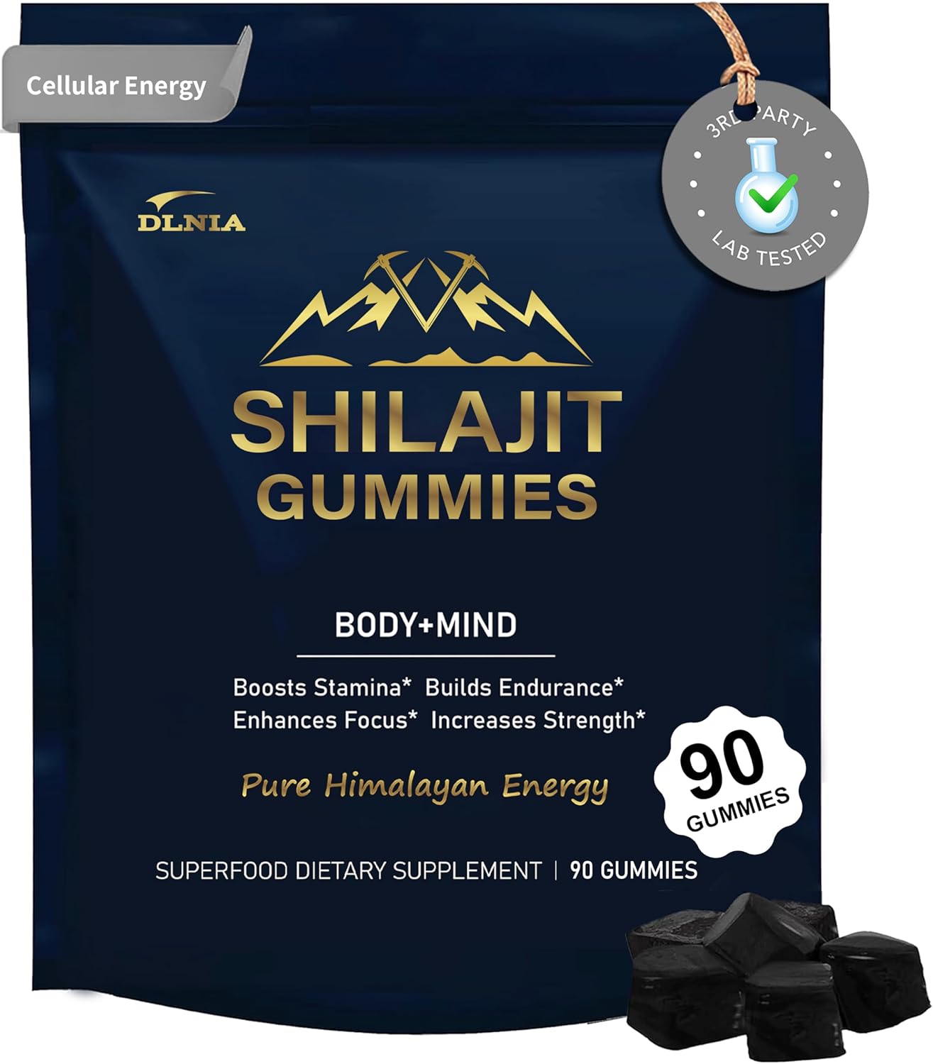 Shilajit Gummies With Ashwagandha, Turmeric - Organic, Zero Sugar & Vegan-Friendly Himalayan Shilajit For Men & Women - Immune Support & Overall Health, Enriched With Trace Minerals - 90 Count