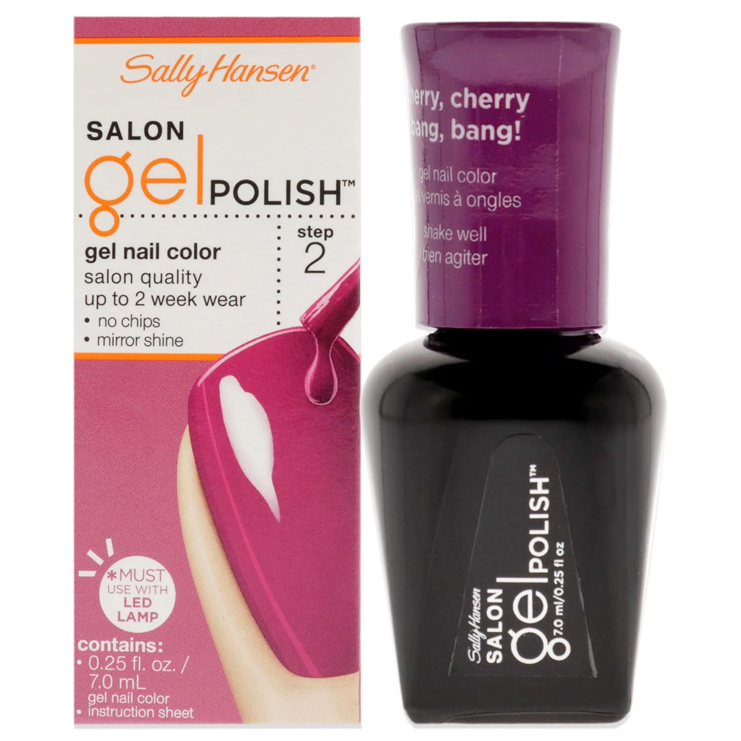 Sally Hansen Salon Gel Polish Nail Lacquer, Cherry, Cherry Bang, Bang, 0.14 Fl Oz