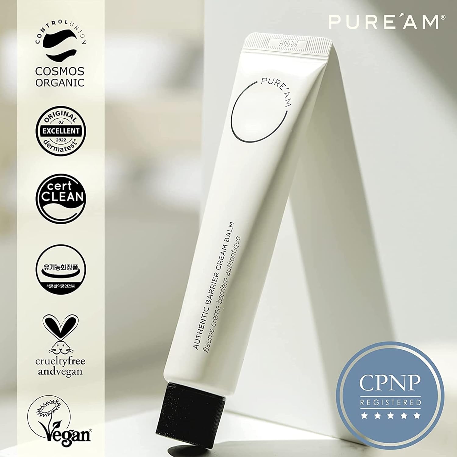 Pure'Am Authentic Barrier Cream - Korean Moisturizer For Dry & Sensitive Skin & Acne, 2.5 Fl Oz, 75Ml, Vegan : Beauty & Personal Care