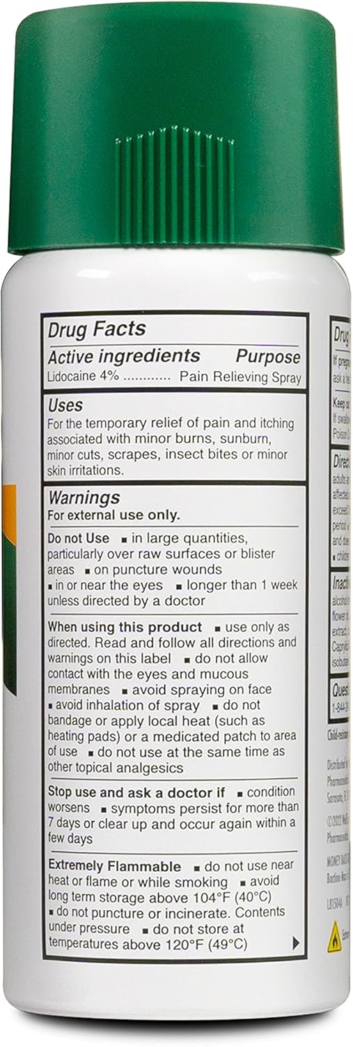 Bactine Max Dry Spray For Pain Relief With 4% Lidocaine - Numbing Spray With Cooling First Aid - Pain + Itch Relief For Minor Cuts, Scrapes, Burns, Bug Bites, Sunburns & Postpartum Care - 4 Oz