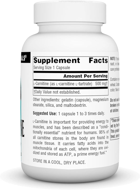 Source Naturals L-Carnitine 500 Mg For Metabolic Energy* - 60 Capsules